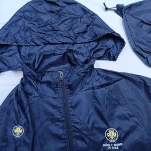 Cortaviento Azul Marino Institucional Con Gorro