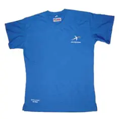 Polera Algodón Jersey Azul Rey Bordada Golondrinas