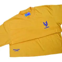 Polera Algodon Jersey Amarilla Bordada Lobato