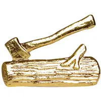 Pin Metalico Tronco y Hacha Troquelado