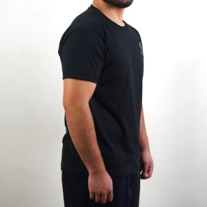 Polera Algodon Jersey Negra Institucional Cuello Polo